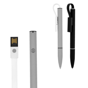 SH 2490, BOLÍGRAFO USB 8 GB ROOT. Bolígrafo con memoria USB de 8 GB desprendible con imán. Mecanismo twist. Incluye funda.