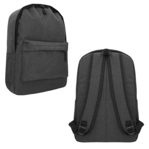 BL-082, Mochila de poliéster con bolsa principal frontal con cierre, 2 bolsas laterales, compartimento interno para laptop max. de 16 pulgadas, asa superior, tirantes y  correas ajustables.